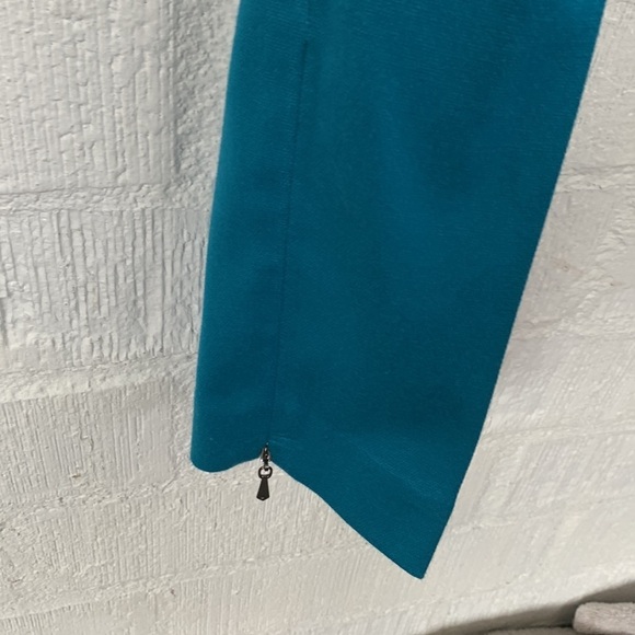 Anthropologie by Leifsdottir Teal Cropped Trouser Zipper at Ankle Pants sz 6 - Picture 7 of 10